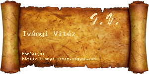 Iványi Vitéz névjegykártya